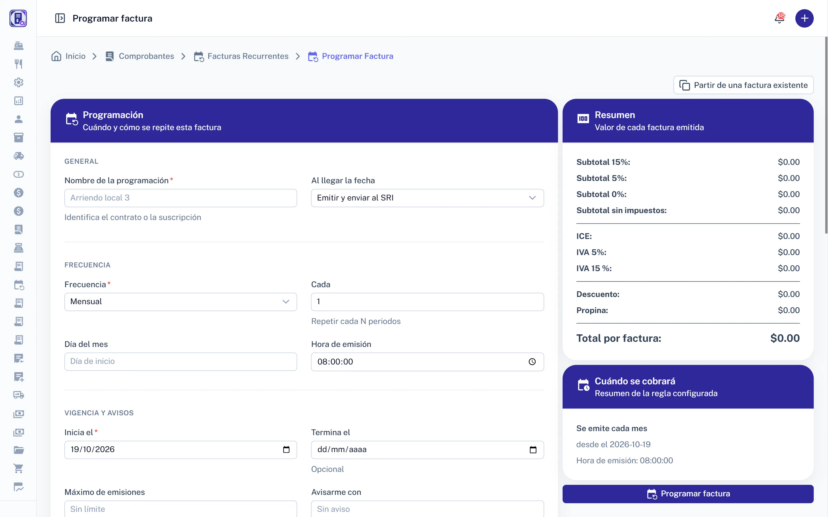 Facturas recurrentes: Facturas recurrentes de SmartFact Pro